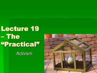 Lecture 19 – The “Practical”