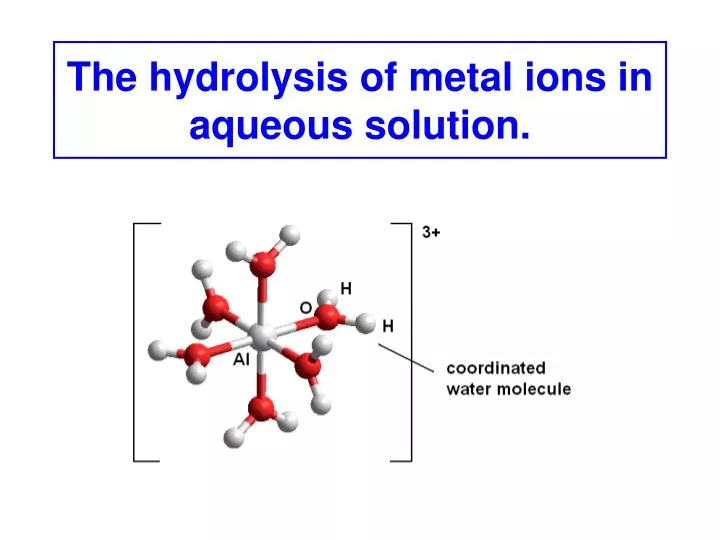 the hydrolysis of metal ions in aqueous solution