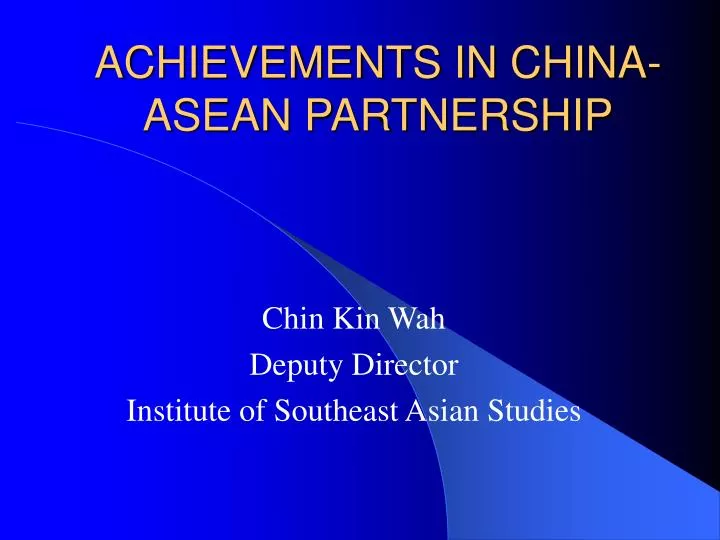 achievements in china asean partnership