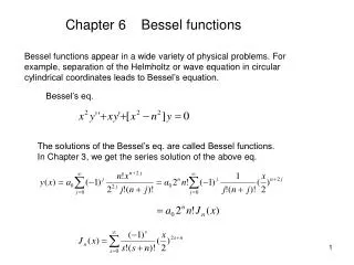 Chapter 6 Bessel functions