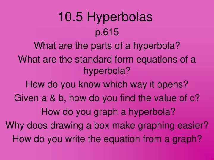 10 5 hyperbolas