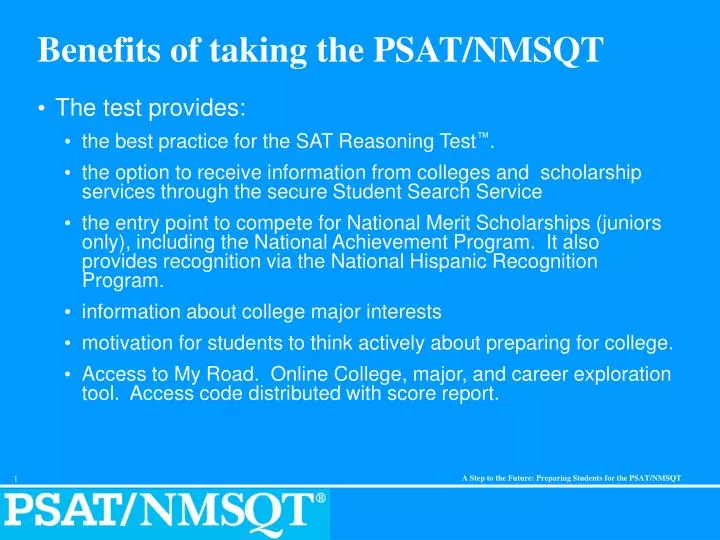 benefits of taking the psat nmsqt