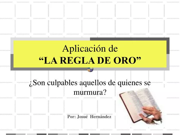 aplicaci n de la regla de oro