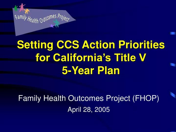 setting ccs action priorities for california s title v 5 year plan