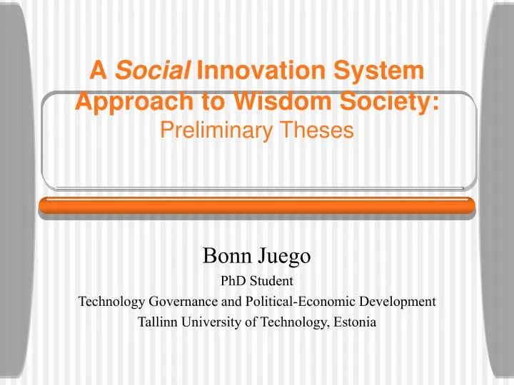 a social innovation system approach to wisdom society preliminary theses