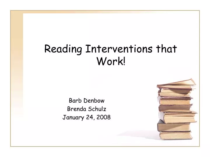 reading interventions that work