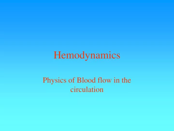 hemodynamics