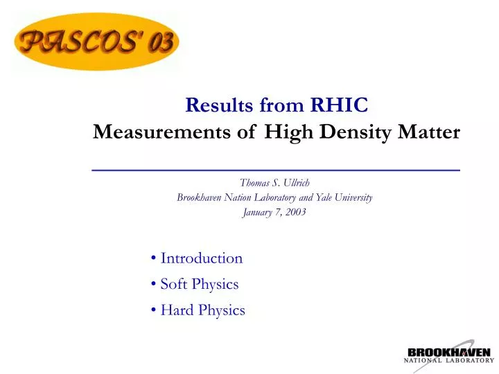 results from rhic measurements of high density matter