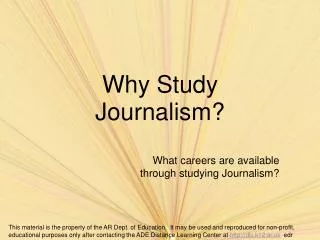 Why Study Journalism