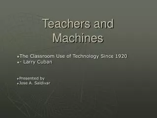 teachers and machines