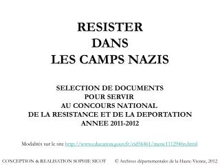 resister dans les camps nazis