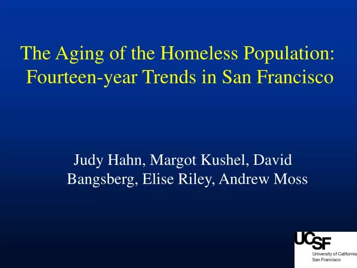 the aging of the homeless population fourteen year trends in san francisco