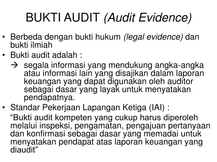bukti audit audit evidence