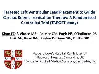 Targeted Left Ventricular Lead Placement to Guide Cardiac Resynchronisation Therapy: A Randomised Controlled Trial (TARG