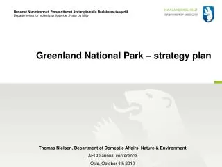 Greenland National Park – strategy plan