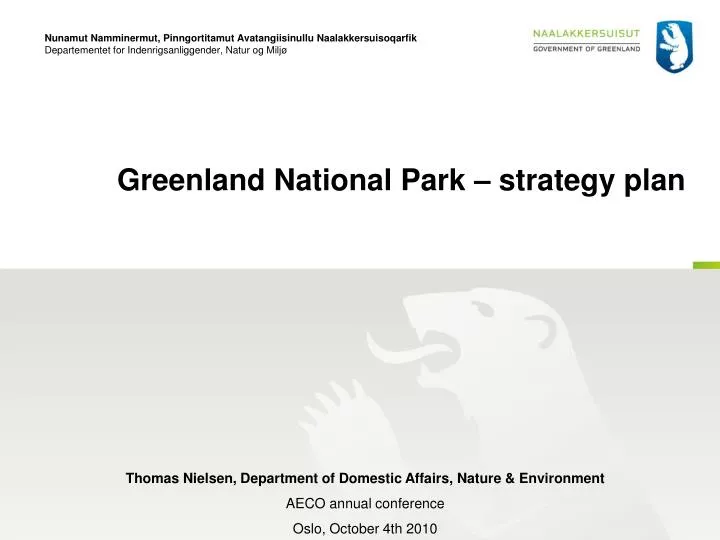 greenland national park strategy plan