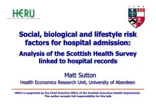 Social, biological and lifestyle risk factors for hospital admission: Analysis of the Scottish Health Survey linked to