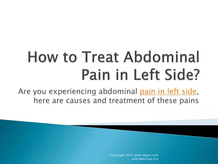 how to treat abdominal pain in left side