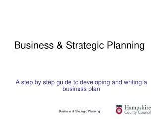 Business &amp; Strategic Planning