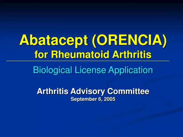 abatacept orencia for rheumatoid arthritis