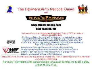 The Delaware Army National Guard and