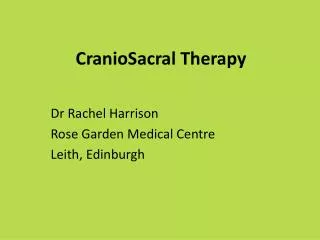 CranioSacral Therapy