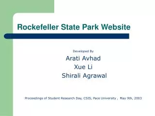 Rockefeller State Park Website