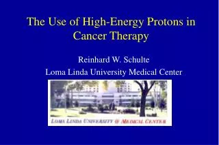 The Use of High-Energy Protons in Cancer Therapy