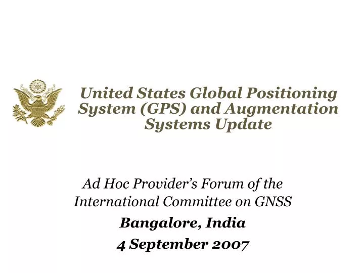 united states global positioning system gps and augmentation systems update