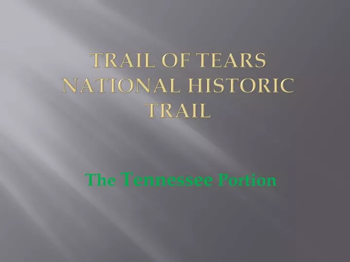 trail of tears national historic trail