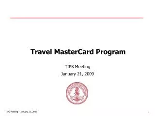 Travel MasterCard Program