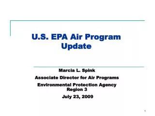 U.S. EPA Air Program Update