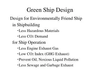 Green Ship Design