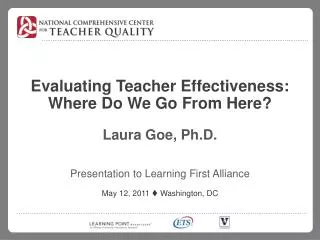 Evaluating Teacher Effectiveness: Where Do We Go From Here?