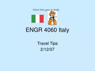 ENGR 4060 Italy