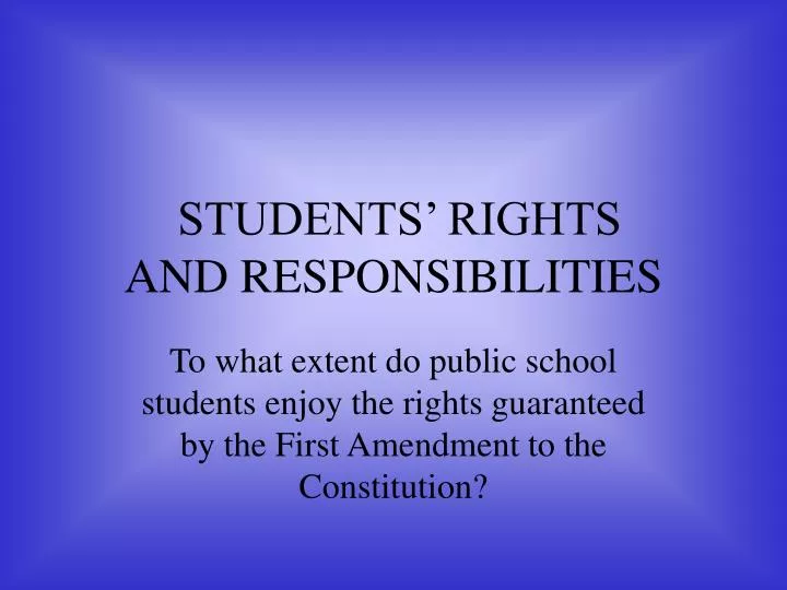 students rights and responsibilities