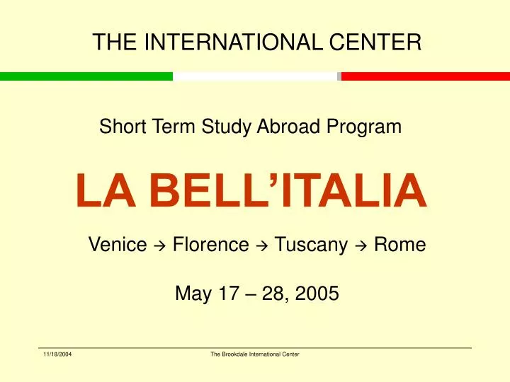 short term study abroad program la bell italia