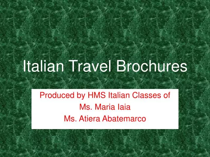 italian travel brochures