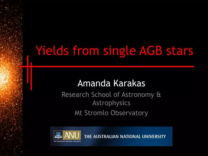 yields from single agb stars