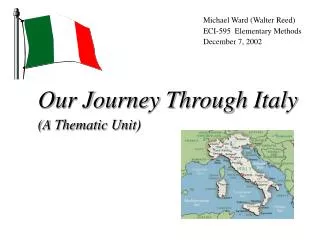 Our Journey Through Italy (A Thematic Unit)