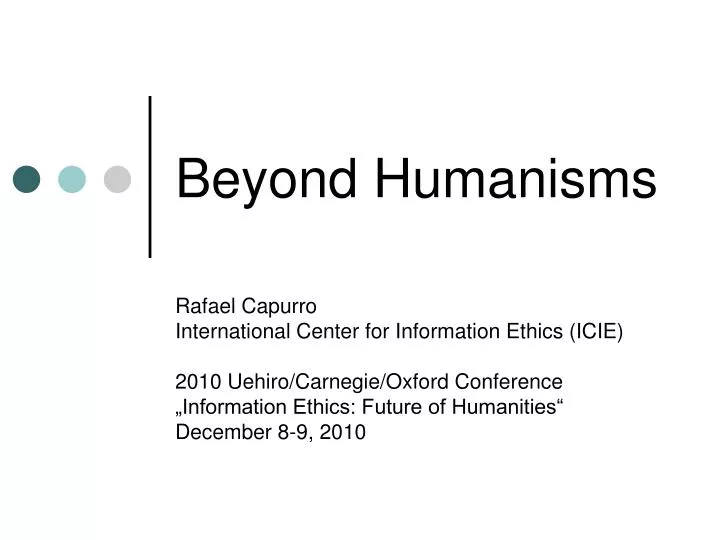 beyond humanisms