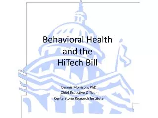 Behavioral Health and the HiTech Bill