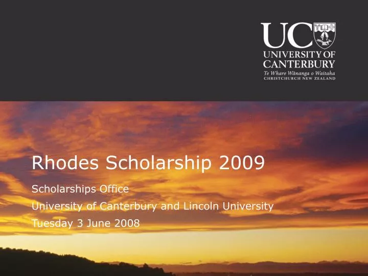 rhodes scholarship 2009