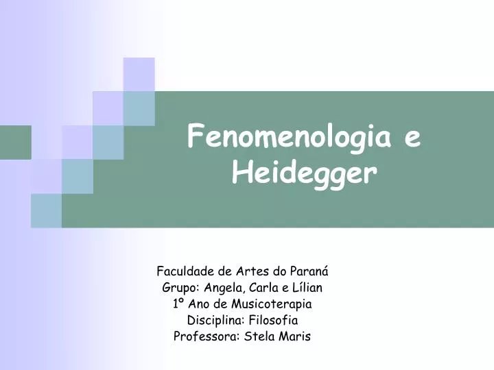 fenomenologia e heidegger