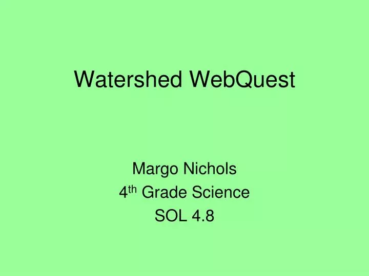 watershed webquest