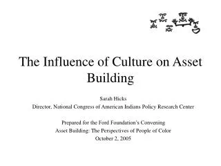 The Influence of Culture on Asset Building