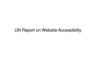 UN Report on Website Accessibility