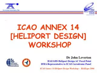 ICAO ANNEX 14 [HELIPORT DESIGN] WORKSHOP