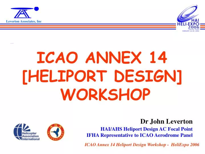 icao annex 14 heliport design workshop