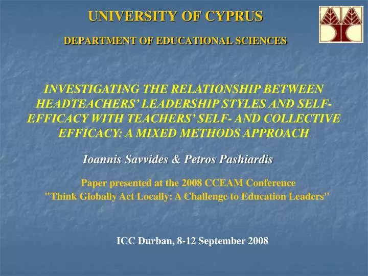 university of cyprus department of educational sciences
